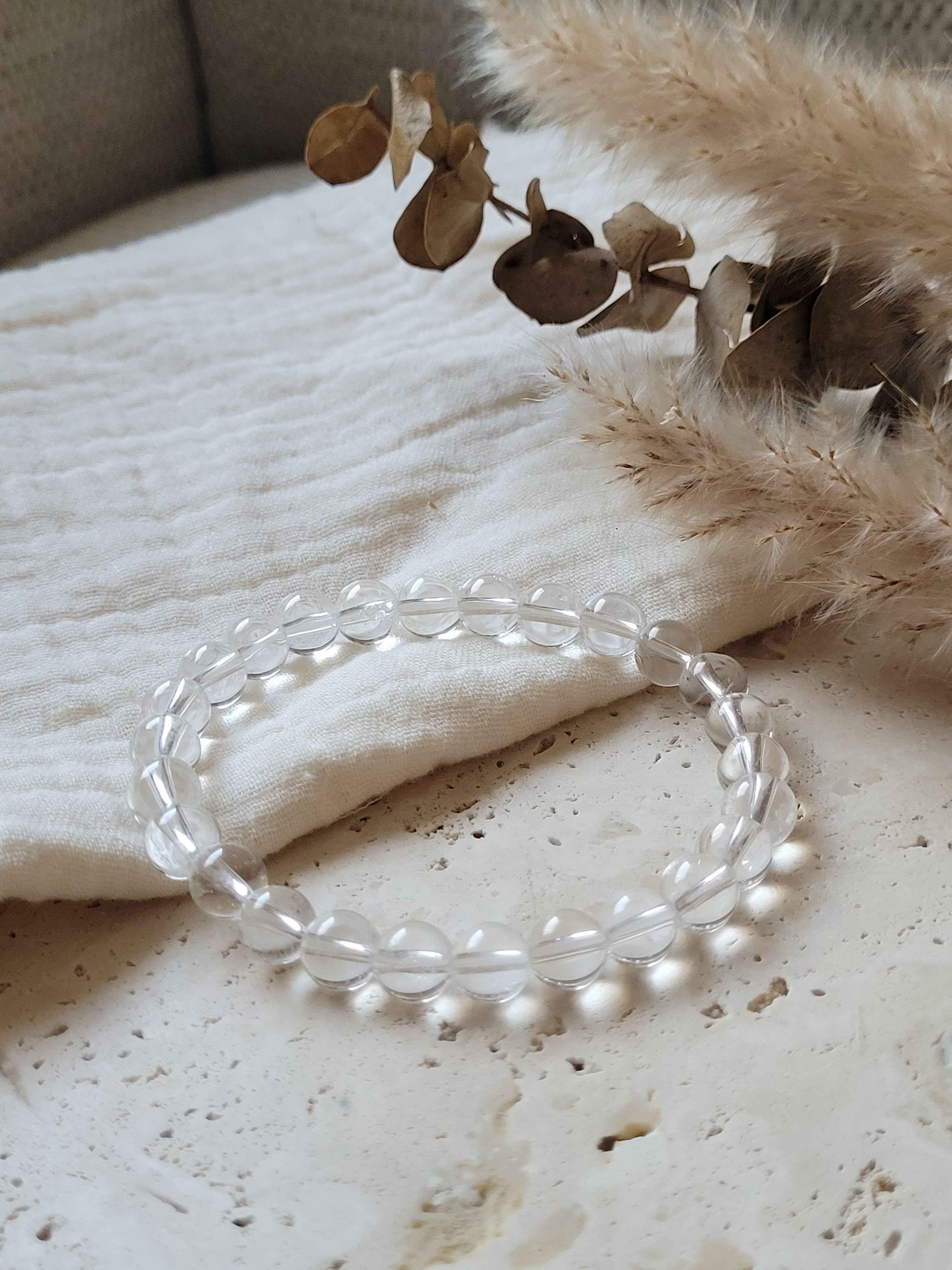 Bracelet Crystal de Roche – Perles 8mm