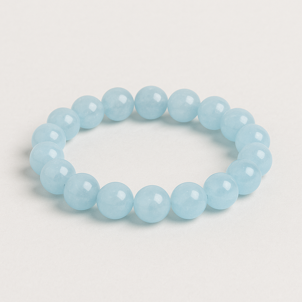 Bracelet Aigue Marine – Perles 8mm