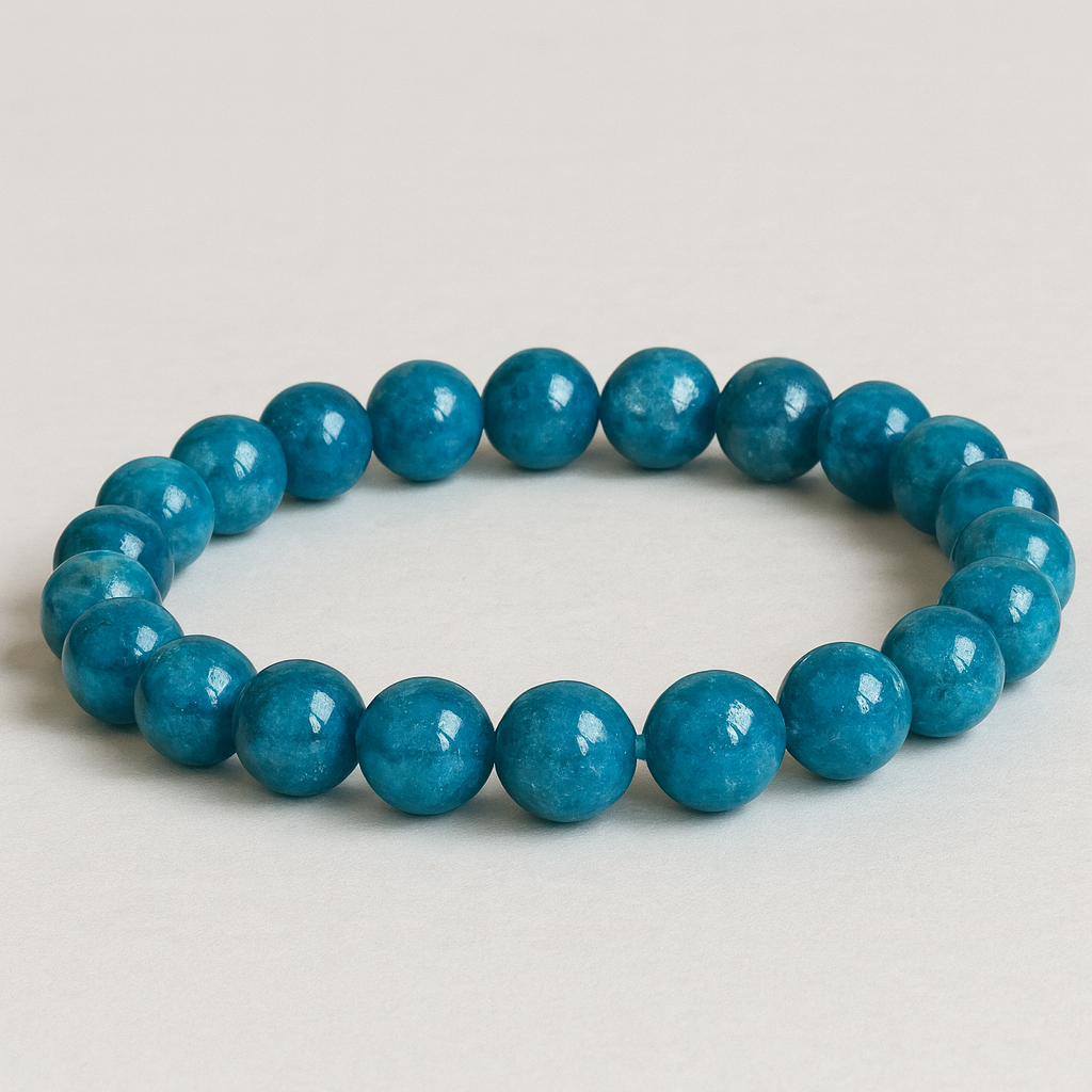 Bracelet Apatite bleue – Perles 8mm