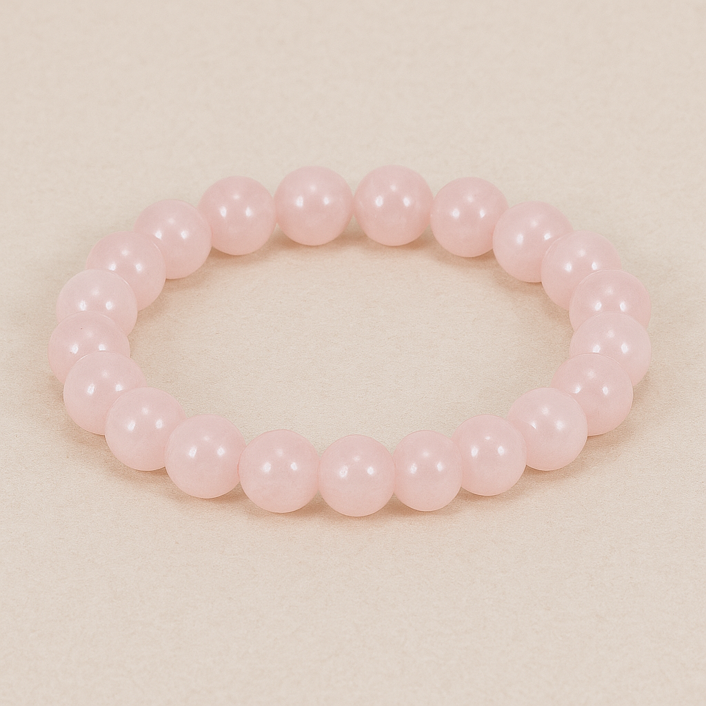 Bracelet Quartz Rose – Perles 8mm