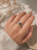 Bague Émeraude Fleur - Argent 925
