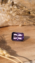 Améthyste naturelle de 3.84 ct taille rectangle réalisée par Malisa Bijoux