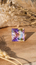 Amétrine naturelle de 7.66 ct taille princesse réalisée par Malisa Bijoux