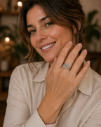 Bague Double Topaze Bleue – Argent 925