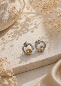 Boucles d’oreilles en argent 925 & citrine