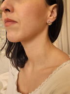 Boucles d’oreilles en argent 925 avec citrine portées
