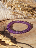 Bracelet en perles d’améthyste violette naturelle 8 mm