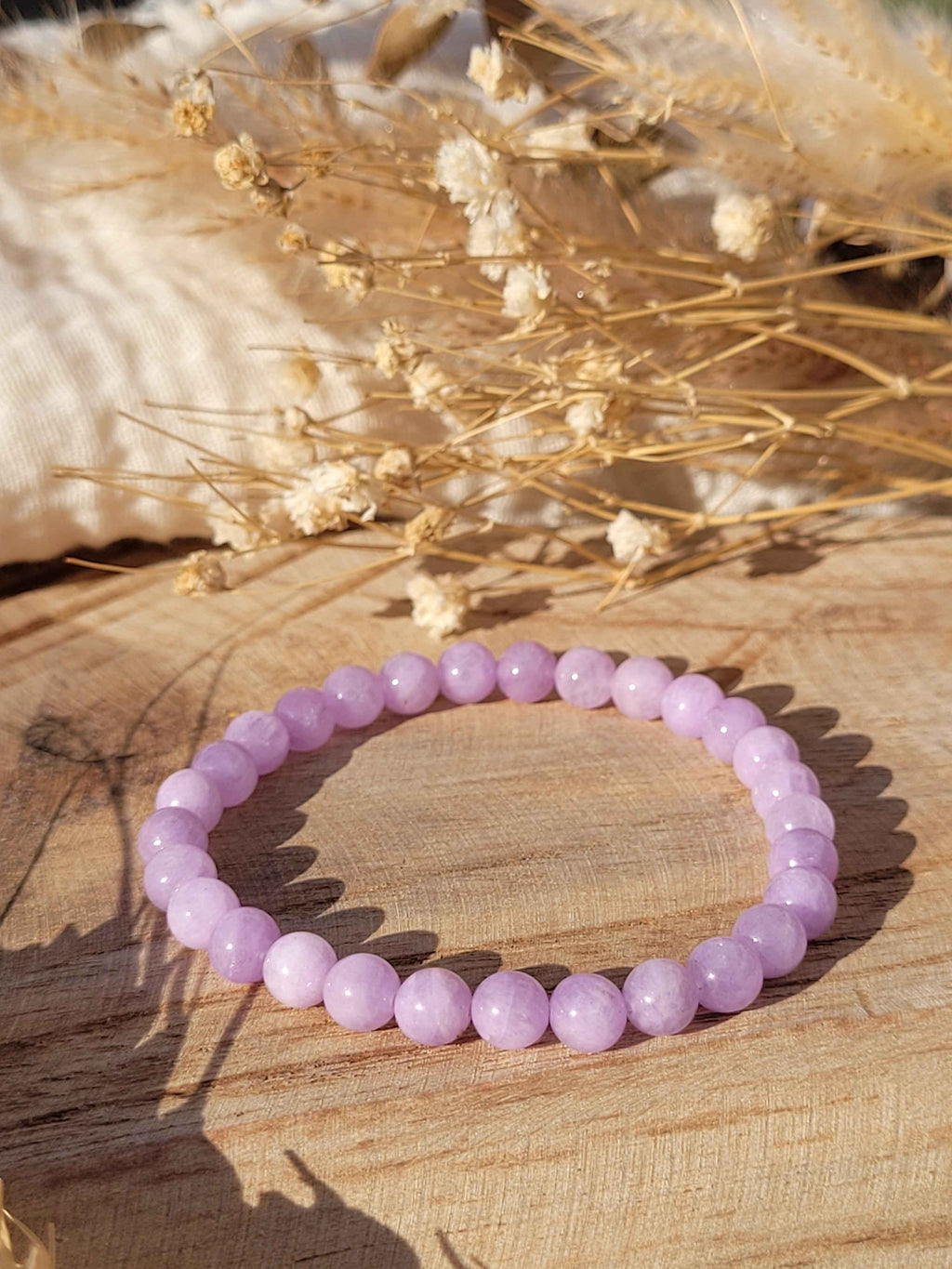 Bracelet en perles d’améthyste lavande naturelle 6 mm