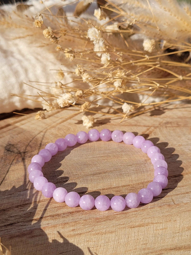 Bracelet en perles d’améthyste lavande naturelle 6 mm