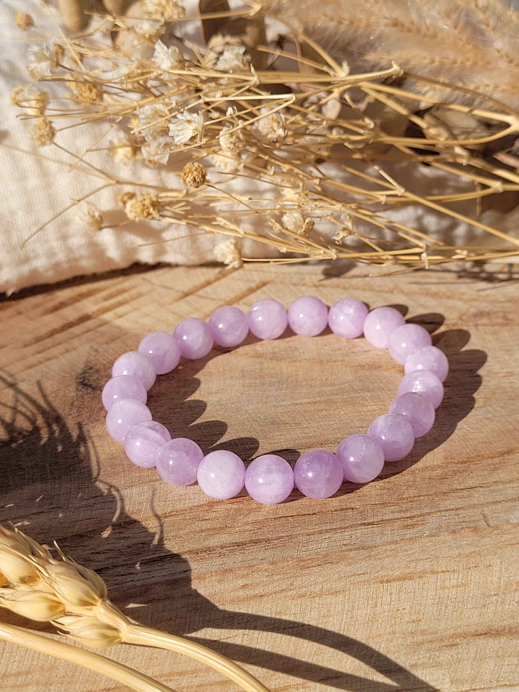Bracelet en perles d’améthyste lavande naturelle 8 mm