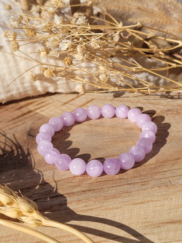 Bracelet en perles d’améthyste lavande naturelle 8 mm