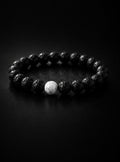 Bracelet Eclipse Ombre en pierre de lave naturelle et howlite blanche 8 mm