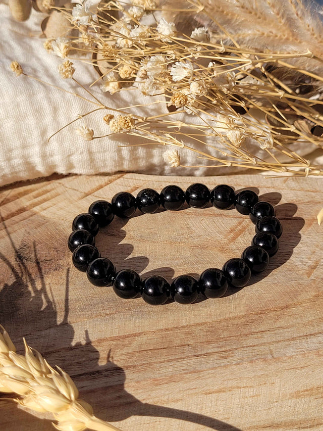 Bracelet en perles d’onyx naturel 8 mm
