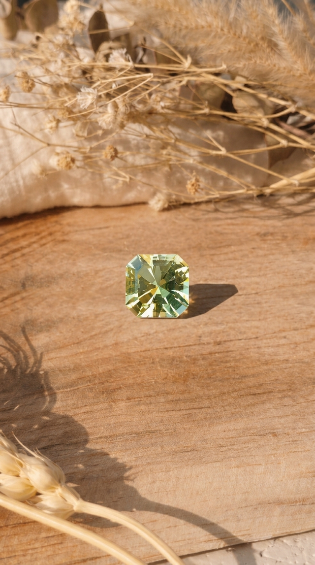 Citrine naturelle de 2.02 ct taille carré brillant réalisée par Malisa Bijoux