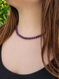 Collier en perles d’améthyste naturelle 8 mm