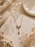 Collier en argent 925 doré avec améthystes naturelles