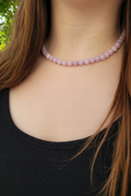 Collier en perles d’améthyste lavande naturelle 8 mm