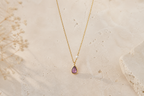 Collier en argent 925 doré avec améthyste naturelle et perles naturelles