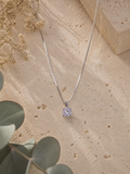 Collier en argent 925 avec quartz rose naturel facetté