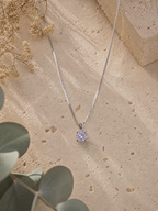 Collier en argent 925 avec quartz rose naturel facetté