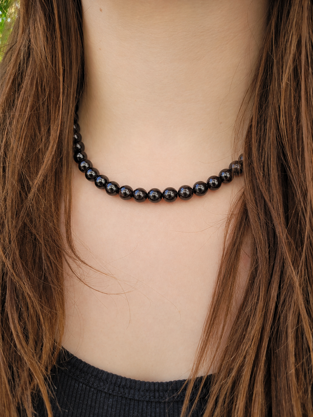 Collier en perles de grenat naturel 8 mm