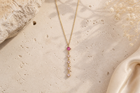 Collier Grenat & Quartz Rose – Argent 925 Doré