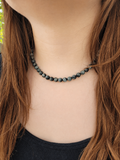 Collier en perles d’œil d’aigle naturel 8 mm