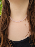 Collier en perles de quartz rose naturel 8 mm