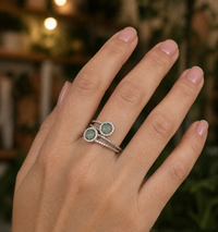 Bague Aventurine Double - Argent 925
